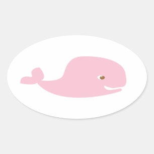 Pink Baby Whale - Das Mädchen Ovaler Aufkleber