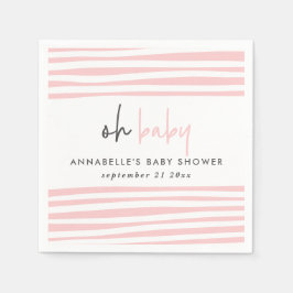 Pink-Babydusche-Typografie des modernen Party Serviette