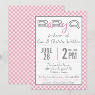 Pink BabyQ GRILLEN Kinderdusche Einladung