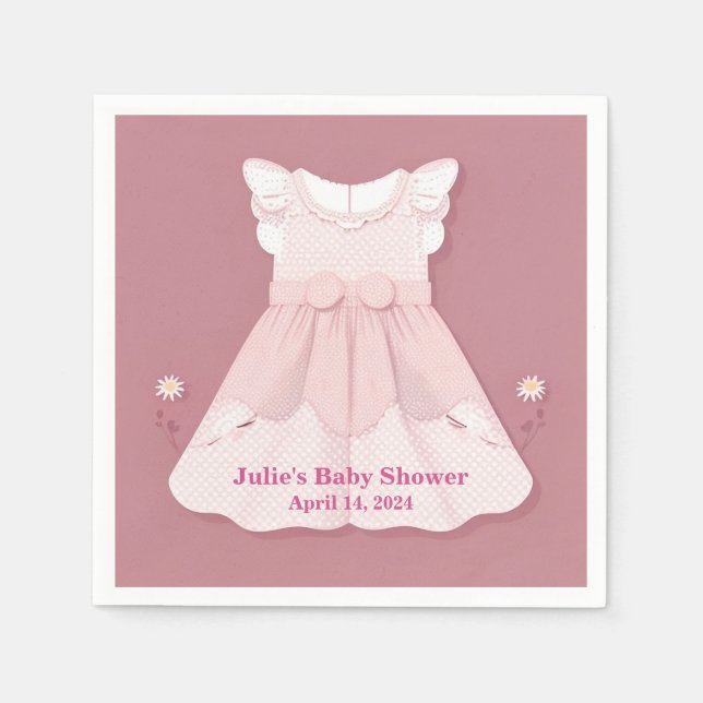 Pink Baby's Dress Baby Dusche Serviette (Vorderseite)
