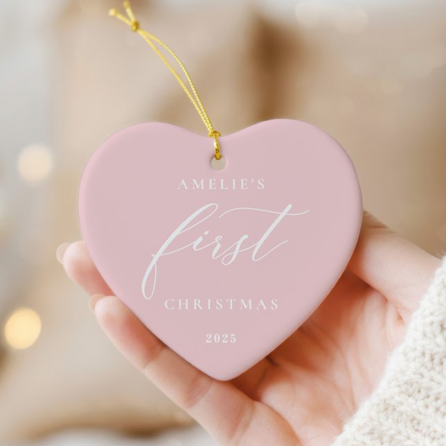 Pink Baby's First Christmas Photo Ornament (Von Creator hochgeladen)