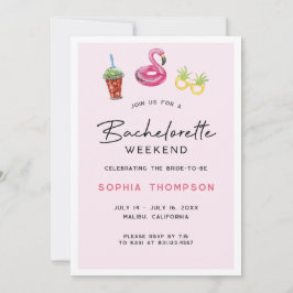 Pink Bachelorette Weekend Palm Beach Einladung