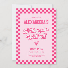 Pink Bachelorette Weekend Party Einladung