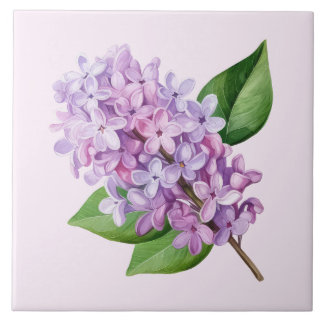 Pink Background Lilac Blossom Art Fliese
