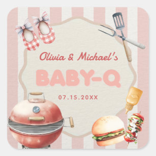 Pink Backyard GRILLEN Baby Q Babyaufkleber Quadratischer Aufkleber