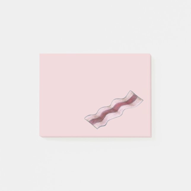 Pink-Bacon-Strip-Feinschmecker Putz-Putz Post-it Klebezettel (Vorderseite)
