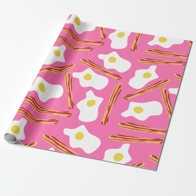 Pink Bacon und Eier Umhüllungspapier Geschenkpapier (Ungerollt)