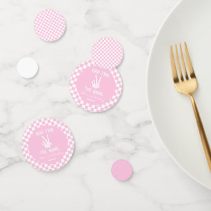 Pink Bad Two Das Knochenskelett 2. Geburtstags-Par Konfetti