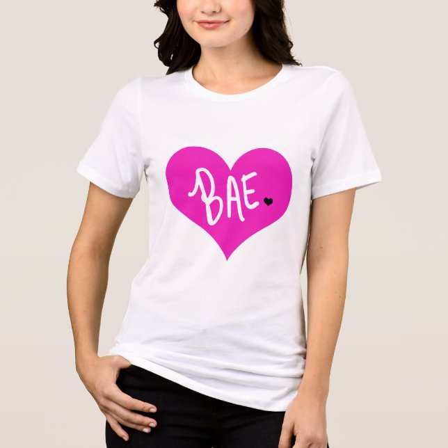 Pink BAE Herz Tri-Blend Shirt (Vorderseite)