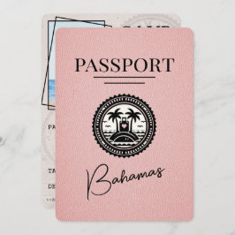 Pink Bahamas Passport Save the Date