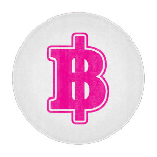 PINK BAHT SIGN ฿ Thailändische Währung ฿ Schneidebrett