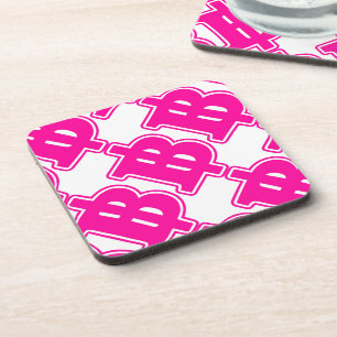 PINK BAHT SIGN ฿ thailändischer ฿ Getränkeuntersetzer