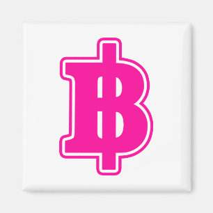 PINK BAHT SIGN ฿ thailändischer ฿ Magnet