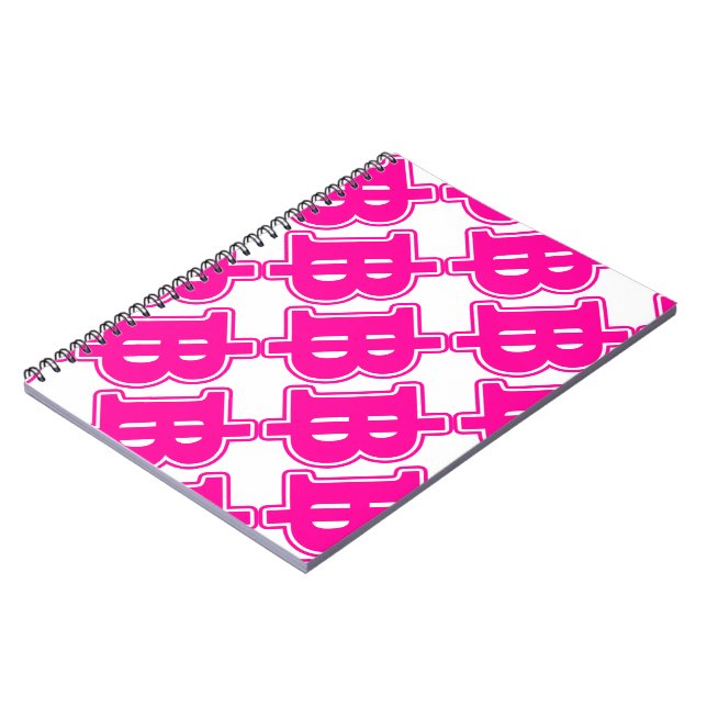 PINK BAHT SIGN ฿ thailändischer ฿ Notizblock (Linke Seite)