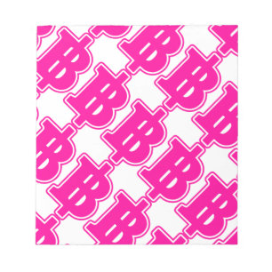 PINK BAHT SIGN ฿ thailändischer ฿ Notizblock