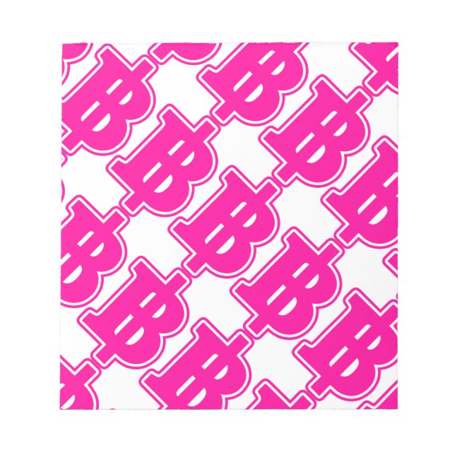 PINK BAHT SIGN ฿ thailändischer ฿ Notizblock (Vorderseite)