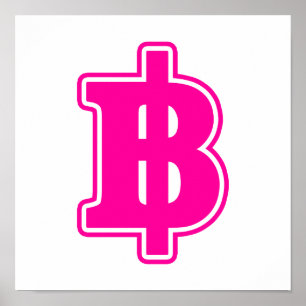 PINK BAHT SIGN ฿ thailändischer ฿ Poster