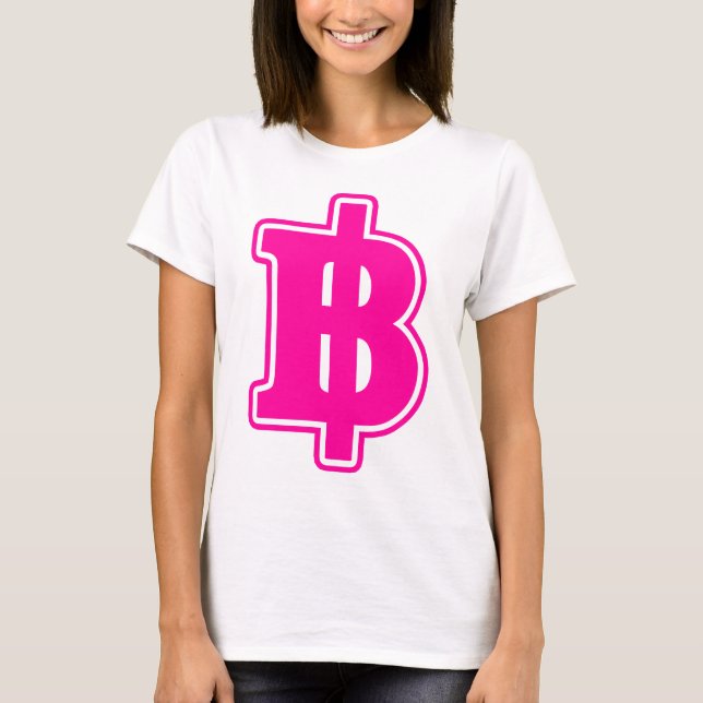 PINK BAHT SIGN ฿ thailändischer ฿ T-Shirt (Vorderseite)
