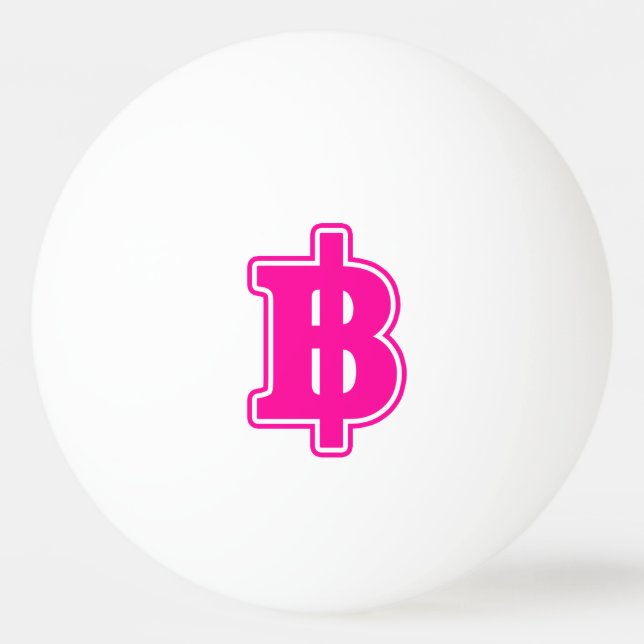 PINK BAHT SIGN ฿ thailändischer ฿ Tischtennisball (Vorderseite)