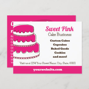 Pink Bakery Postcard mit Back Menu Geschmacksricht Postkarte
