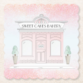 Pink Bakery Shop Illustration Untersetzer