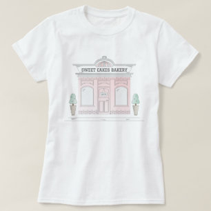 Pink Bakery Shop Illustriert Café T - Shirt