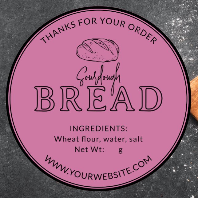 Pink Bakery Sourdough Brot Danke Sticker (Von Creator hochgeladen)
