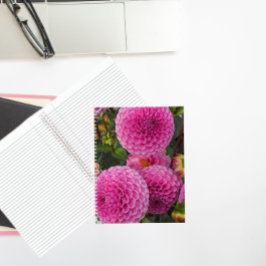 Pink Ball Dahlias Floral Notizbuch