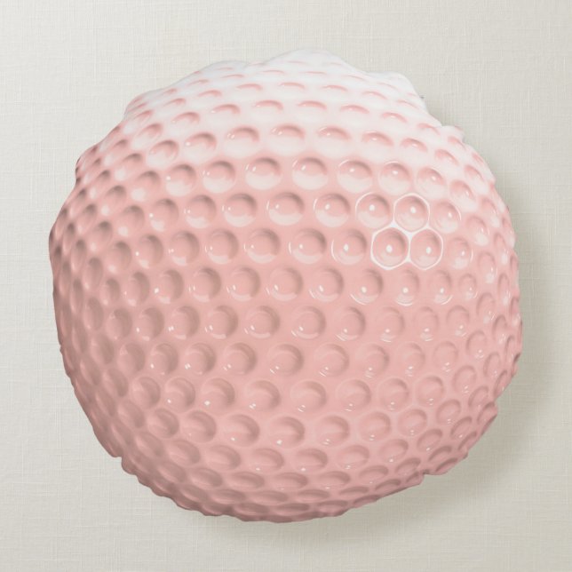 Pink Ball Ladys Golf Rundes Kissen (Rückseite)
