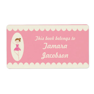 Pink Ballerina 1 Buchzeichen Labels