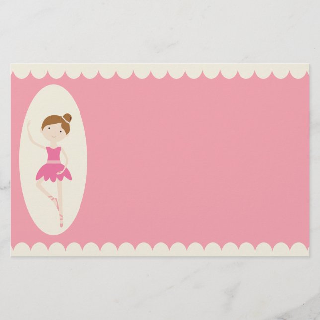Pink Ballerina 1 Stockwerk Briefpapier (Vorderseite)