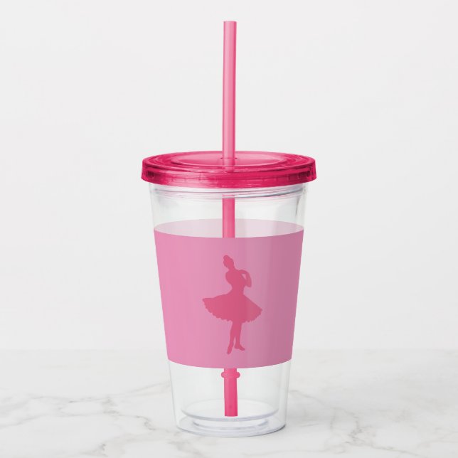 Pink Ballerina Acryltrinkbecher (Vorderseite)