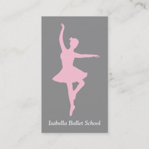 Pink Ballerina Ballett Studio Instructor Gray Visitenkarte