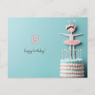 Pink Ballerina Birthday Cake Postkarte