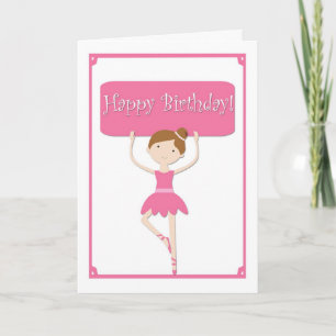 Pink Ballerina Birthday Karte