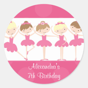 Pink Ballerina Dance Geburtstagsparty Sticker
