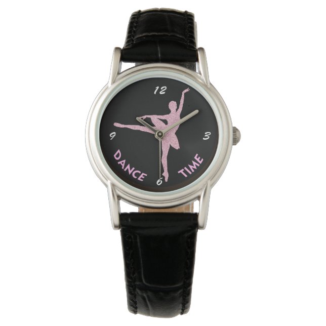 Pink Ballerina Dance Time Armbanduhr (Vorderseite)
