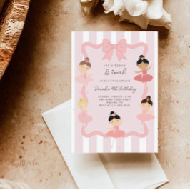 Pink Ballerina Dance & Twirl Birthday Invitation Einladung