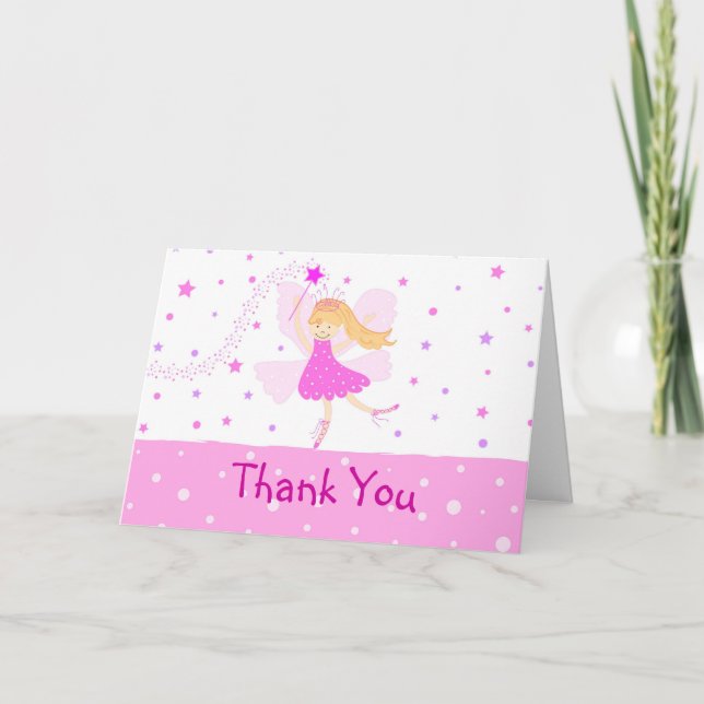 Pink Ballerina Danke Karte (Vorderseite)