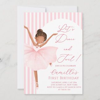 Pink Ballerina Geburtstag Einladung