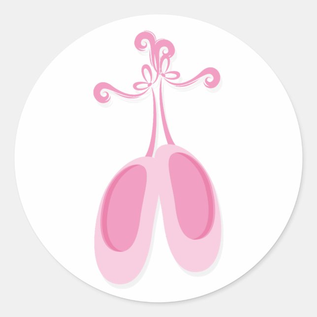 Pink Ballerina Geburtstagsparty Runder Aufkleber (Vorderseite)