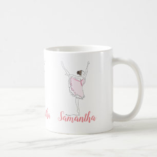 Pink Ballerina Girl Personalisiert  Kaffeetasse