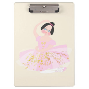 Pink ballerina Illustration Clipboard von Gemma Klemmbrett