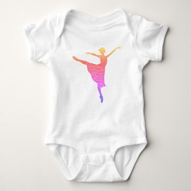 Pink Ballerina Neujahr wünscht Baby Bodysuit Baby Strampler (Vorderseite)