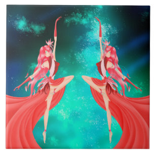Pink Ballerina Night Sky Fliese