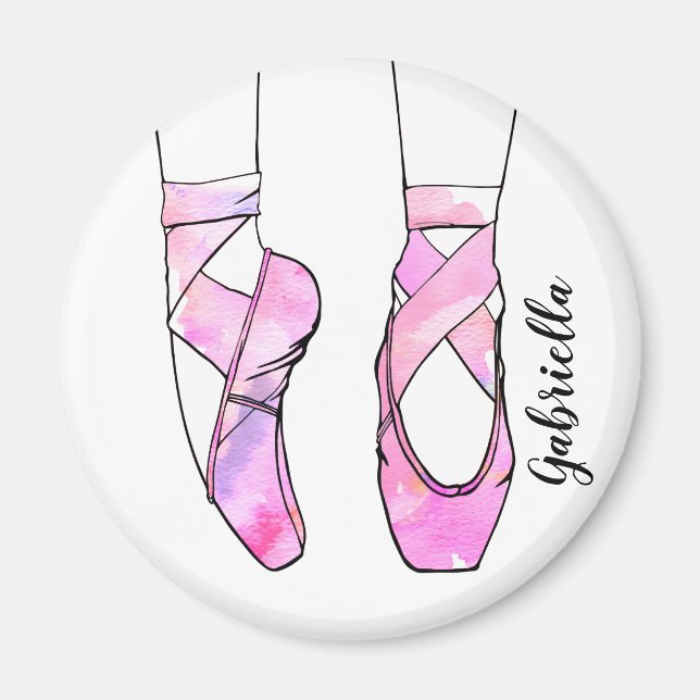 Pink Ballerina Personalisiert Ballet Magnet (Vorne)