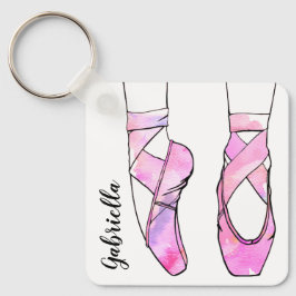 Pink Ballerina Personalisiert Ballet Schlüsselanhänger