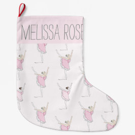 Pink Ballerina Personalisierter Strumpf Großer Weihnachtsstrumpf
