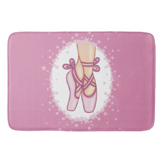 Pink ballerina shoes badematte