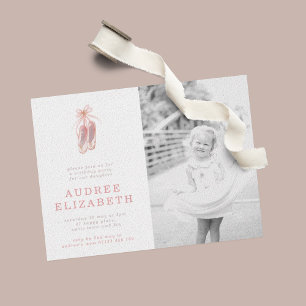 Pink Ballerina Shows Foto Geburtstagsparty Einladung